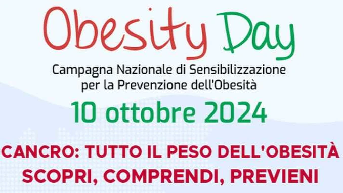 Domani, giovedì 10 ottobre, è il  World obesity day
