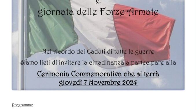 LOCANDINA 7 NOVEMBRE Celebrazioni in memoria dei caduti a Castagnole delle Lanze