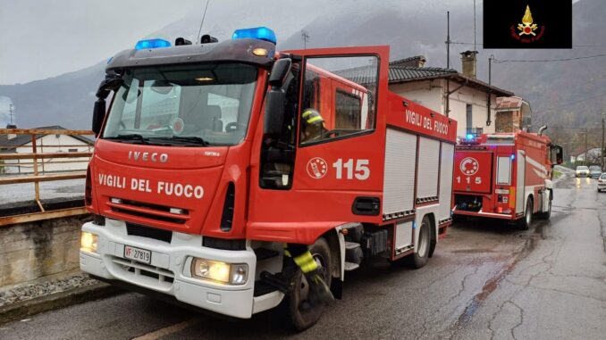 Incendio in un'abitazione e Valdieri, due squadre dei Vigili del fuoco di Cuneo al lavoro