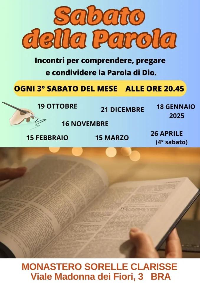 Alle Clarisse di Bra tornano  i sabati della Parola 3