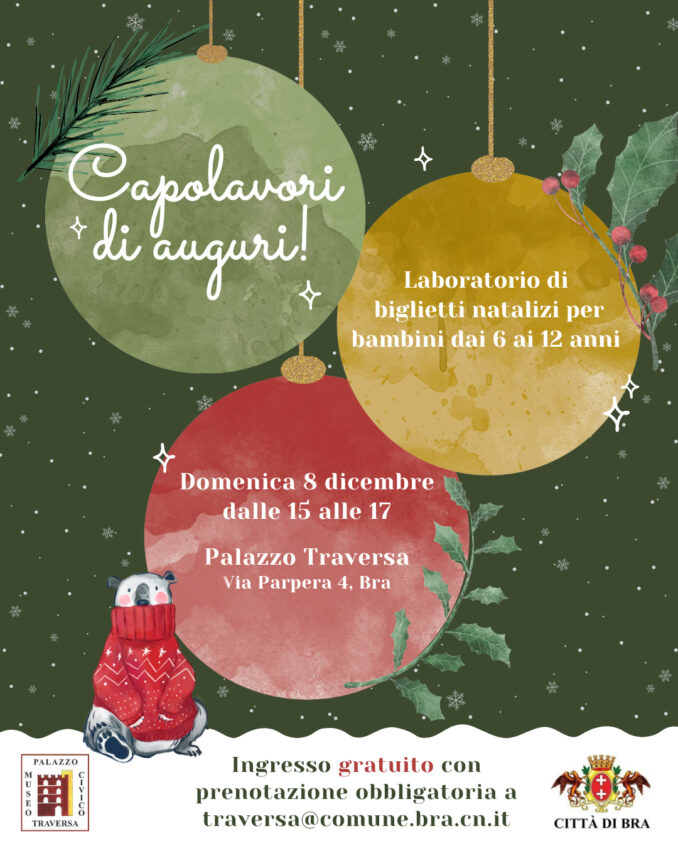 Bra: aspettando il Natale, laboratori creativi a Palazzo Traversa