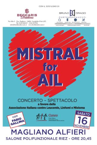 Il concerto Mistral for Ail in scena, sabato 16 novembre, a Magliano Alfieri 1
