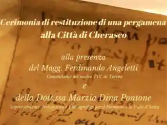 Sabato verrà riconsegnata a Cherasco una pergamena del XII seco