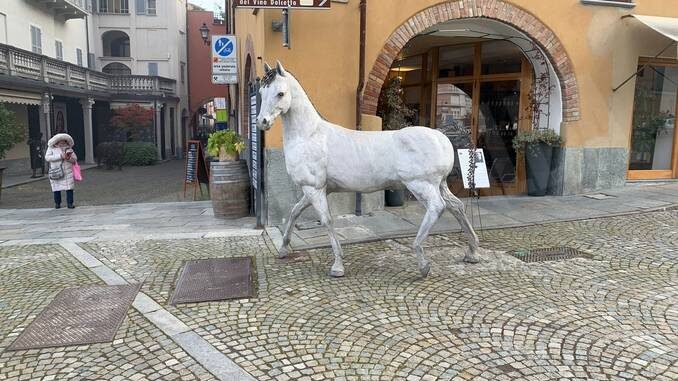 Le opere di Franco Sebastiano Alessandria nelle vie del centro di Dogliani