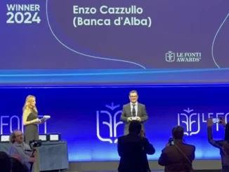 Enzo Cazzullo, direttore generale Banca d'Alba, premiato alla Borsa di Milano