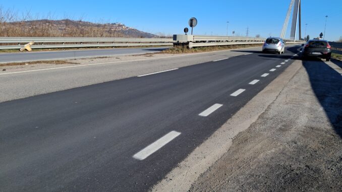 Tangenziale di Alba / Riasfaltata una porzione di strada prima del ponte