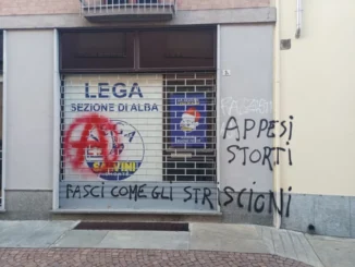 Imbrattata anche la sede della Lega di Alba