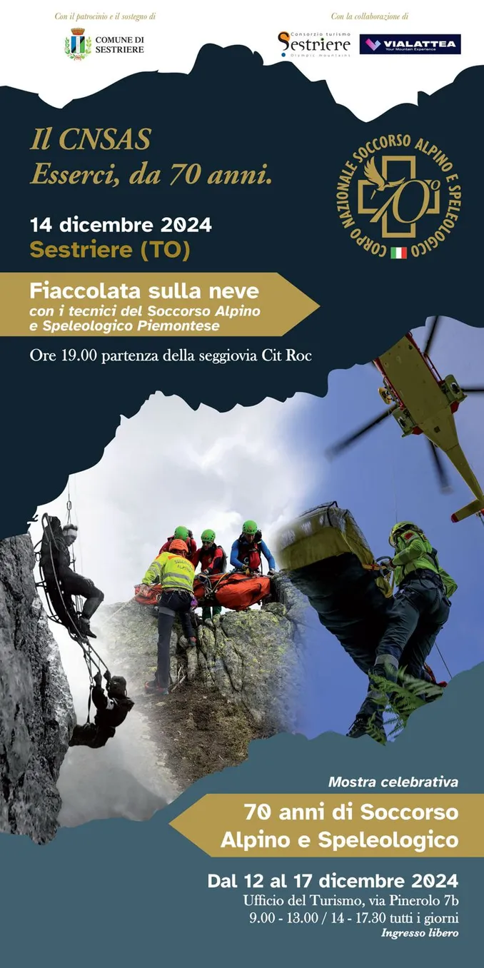 Il Soccorso alpino celebra i suoi 70 anni con una fiaccolata