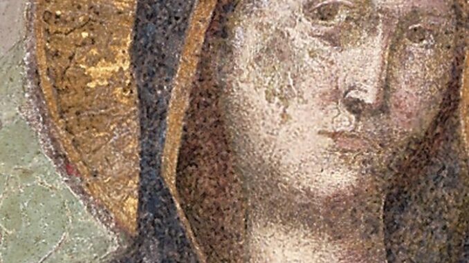 Banca d’Alba ha restaurato l’affresco trecentesco “La Madonna della Bocciata” di Pietro Cavallini