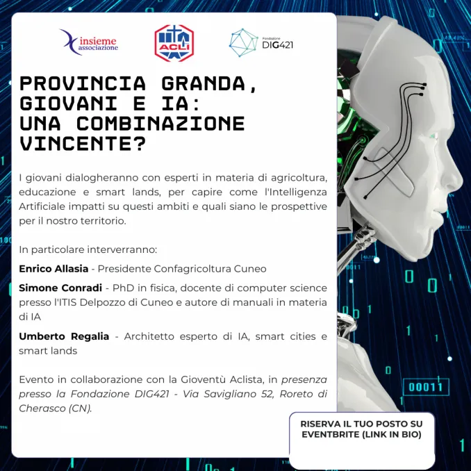Giovani e intelligenza artificiale, combinazione vincente: se lo chiede l'associazione Insieme