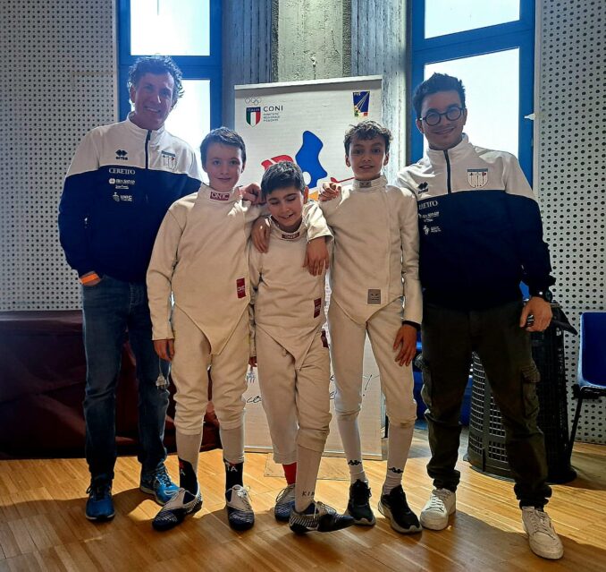 Alla gara di spada regionale Gran Premio Giovanissimi in pedana ad Agliè il Club Scherma Associati 3