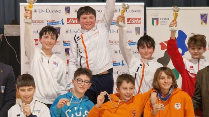 Alla gara di spada regionale Gran Premio Giovanissimi in pedana ad Agliè il Club Scherma Associati 6