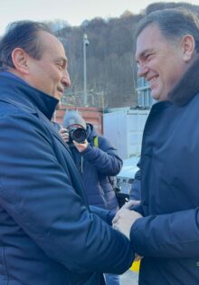 Il presidente Cirio e il sindaco di Limone Riberi al tunnel del Tenda per incontrare il nuovo ministro francese ai trasporti