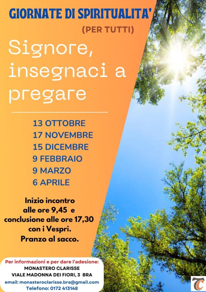 Signore, insegnaci a pregare - Un incontro alle Clarisse di Bra aperto a tutti