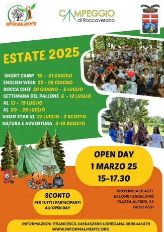 Estate in campeggio a Roccaverano, sabato 1° marzo c'è l'open day di presentazione