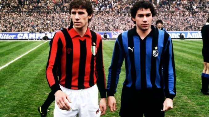 Milan-Inter_2_marzo_1980 Franco Baresi, bandiera rossonera, sarà ospite del Milan club albese