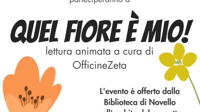 All'asilo di Novello la lettura animata Quel fiore è mio!