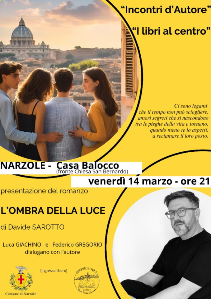 "Incontri d'Autore" a Narzole: presentazione del libro di Davide Sarotto 1