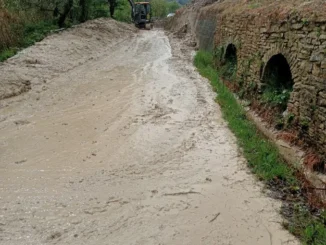 La frana in località Marini a Santo Stefano Belbo