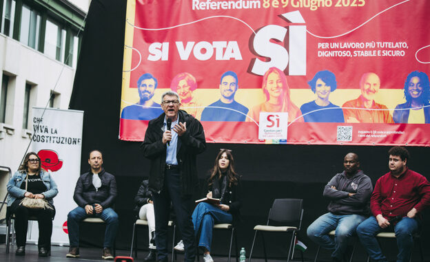 Maurizio Landini Segretario Generale CGIL a Bra