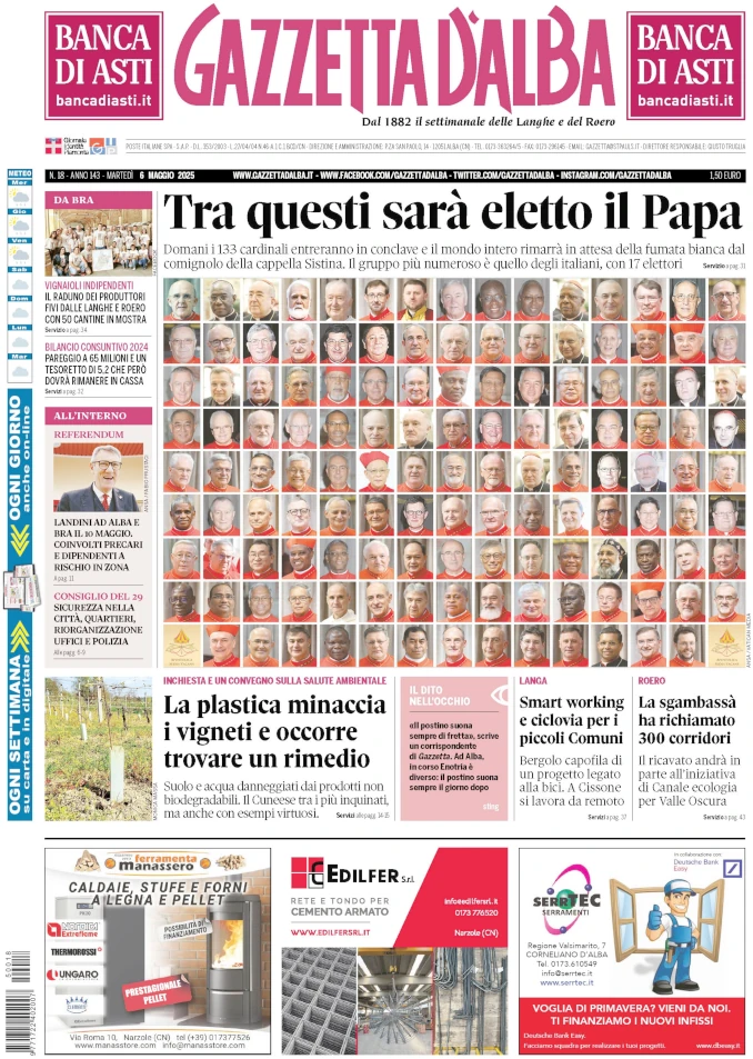 La copertina di Gazzetta d’Alba in edicola martedì 6 maggio