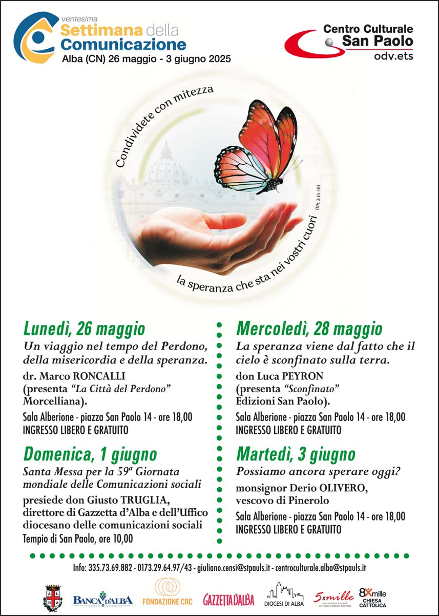 Settimana della comunicazione / Stasera il centro San Paolo di Alba accoglie Roncalli