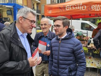 Maurizio Landini oggi ad Alba e Bra in vista del referendum dell'8-9 giugno (FOTO E VIDEO)