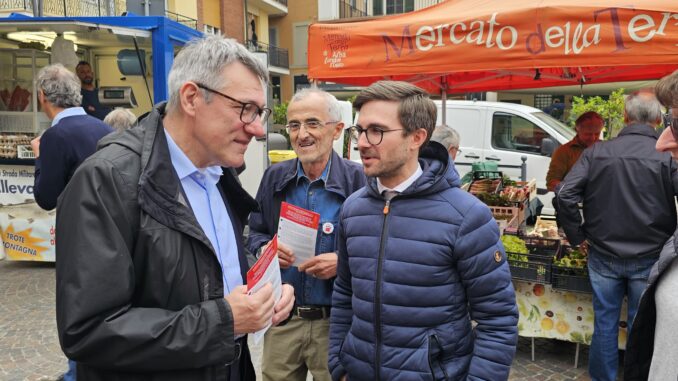 Maurizio Landini oggi ad Alba e Bra in vista del referendum dell'8-9 giugno (FOTO E VIDEO)