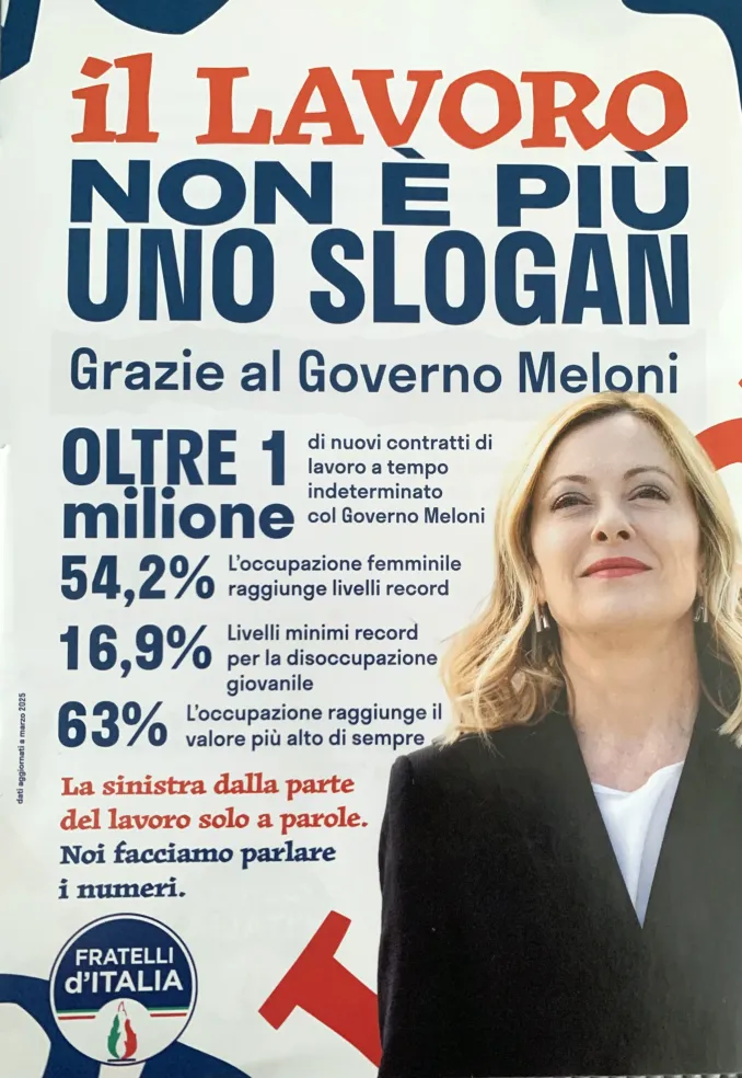 Oggi al mercato di Bra Fratelli d'Italia illustra i risultati del Governo sul lavoro