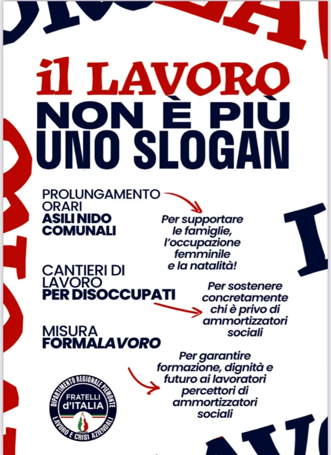 Oggi al mercato di Bra Fratelli d'Italia illustra i risultati del Governo sul lavoro 1