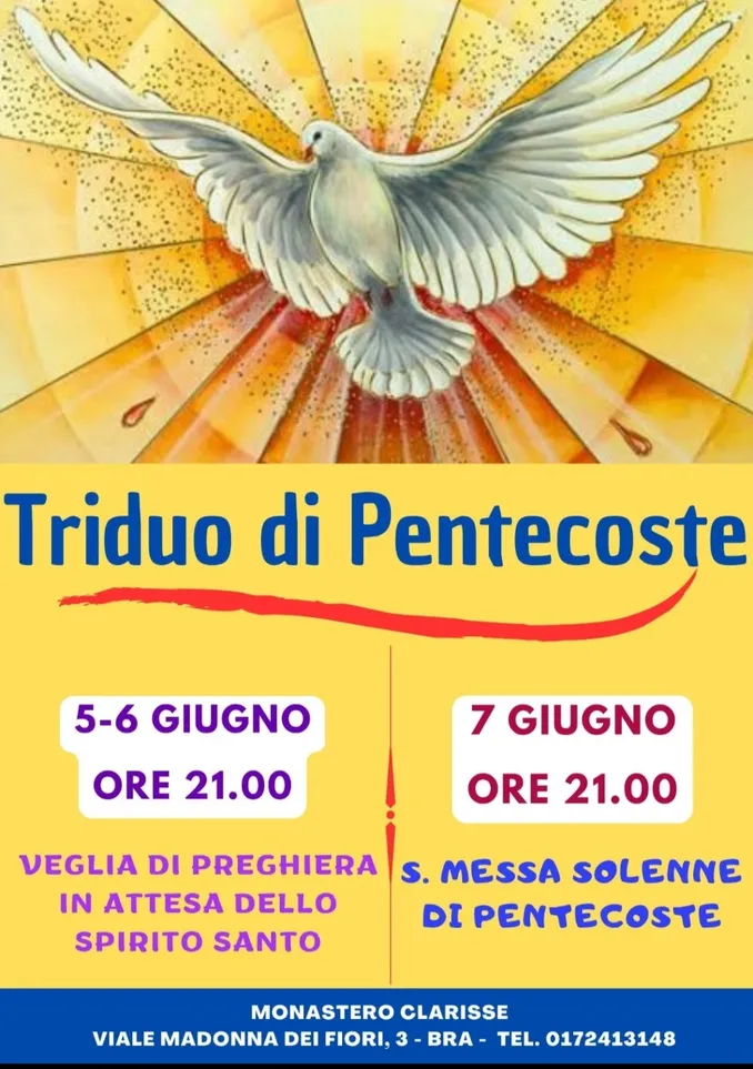 Bra / La Chiesa cittadina si trova dalle Clarisse per il triduo di Pentecoste