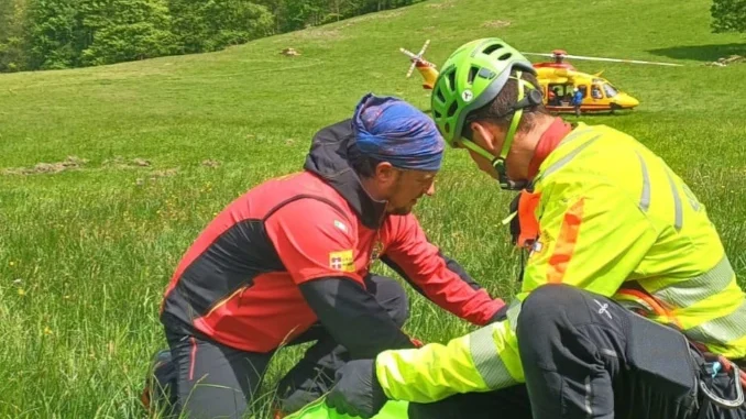 Precipita col parapendio nel Canavese. Soccorsa con l'eambulanza