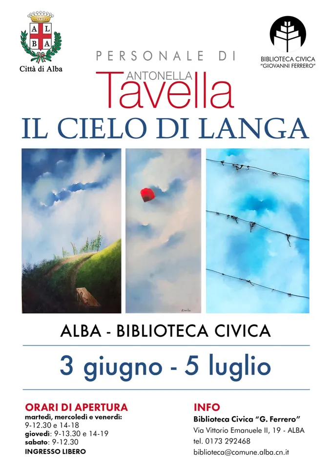 Antonella Tavella torna a esporre ad Alba con Il cielo di Langa