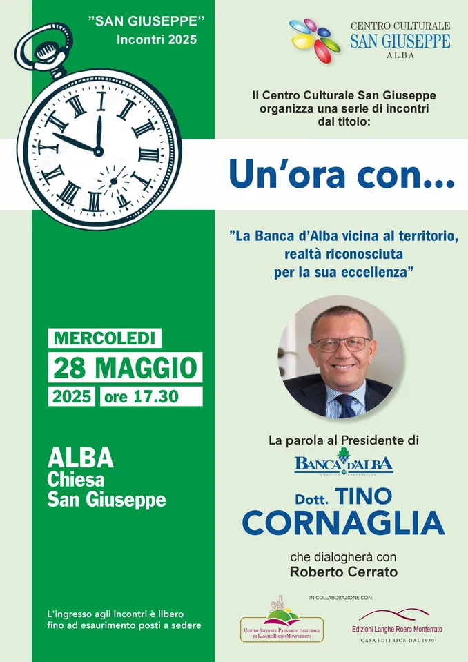 Incontro / Un'ora con Tino Cornaglia. Nella chiesa di San Giuseppe si parla di Banca d'Alba