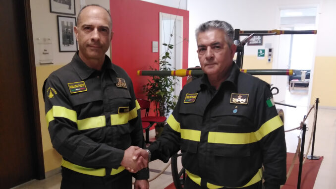 Calogero Daidone e Mario Abate Cambio della guardia al Comando dei Vigili del Fuoco di Cuneo