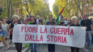 Presidio a Bra per Gaza durante Cheese