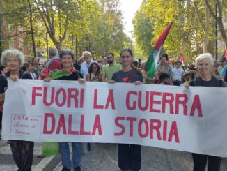 Presidio a Bra per Gaza durante Cheese