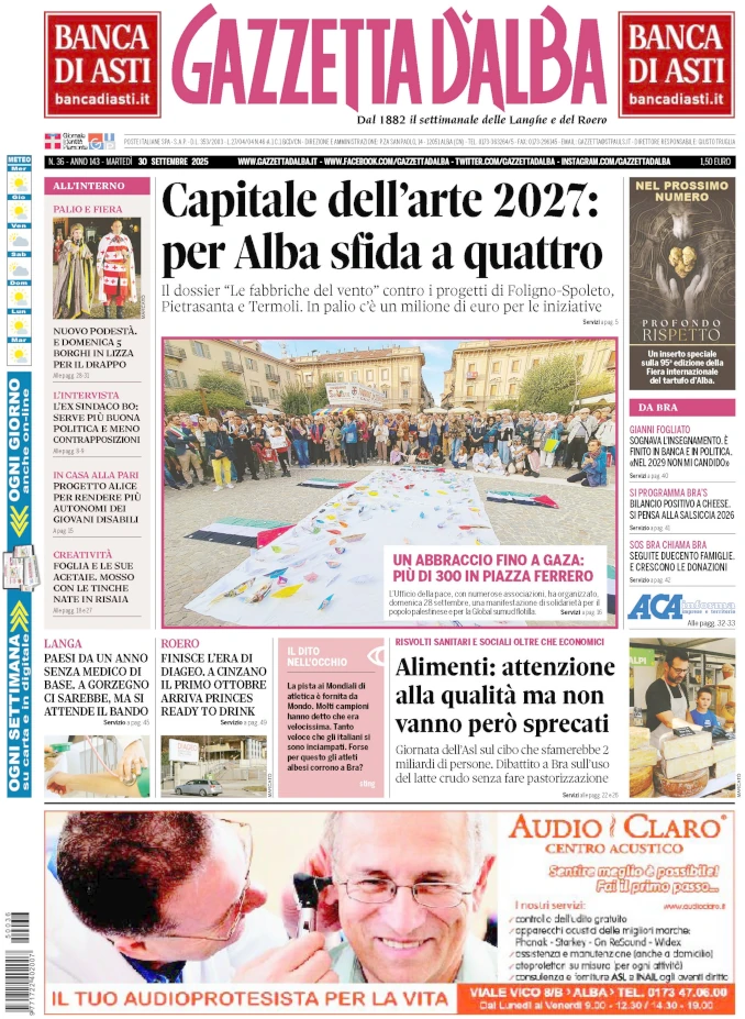 Gazzetta d'Alba copertina 30 settembre 2025