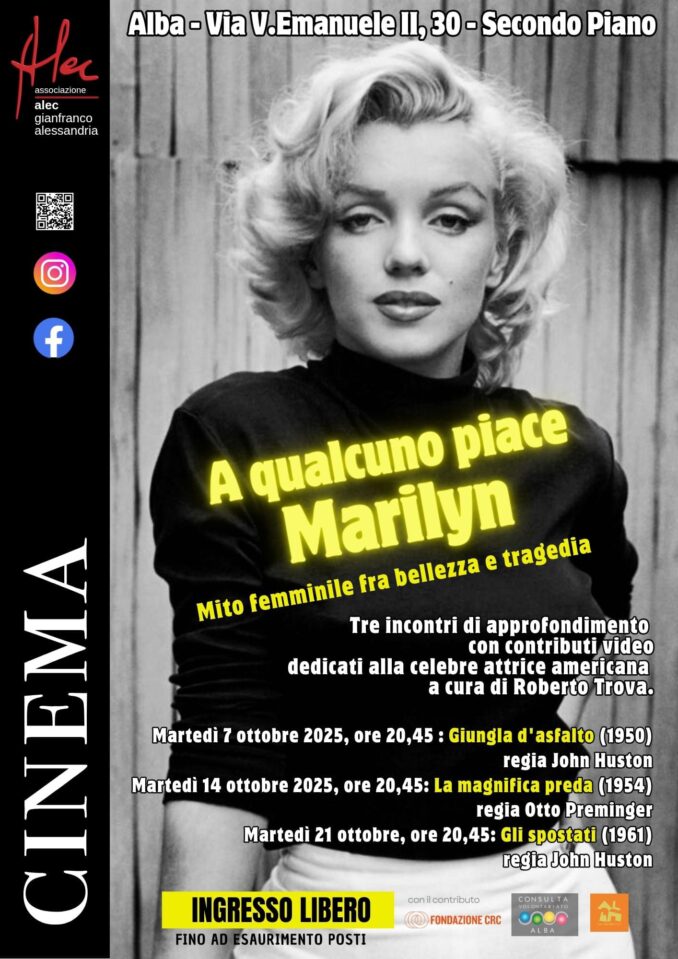 All'Associazione Alec una serie di incontri dedicati a Marilyn Monroe 2
