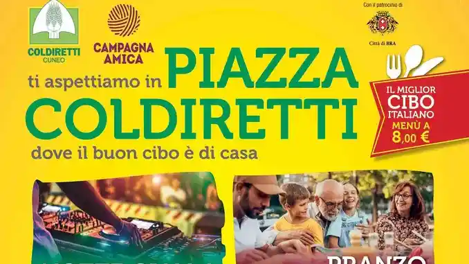 Locandina_Piazza Coldiretti Piazza Coldiretti: a Bra il mercato di Campagna amica con street food e notte gialla