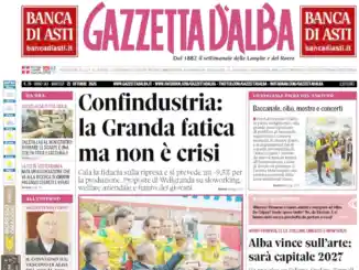 Gazzetta d’Alba sarà in edicola martedì 21 ottobre, ecco la copertina
