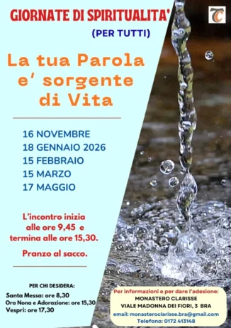 Le iniziative delle Clarisse di Bra tra preghiera, silenzio e approfondimento spirituale 2