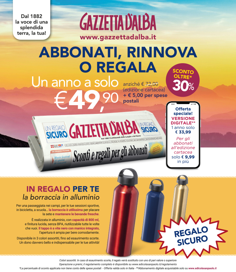 Abbonati a Gazzetta d'Alba 2024-25