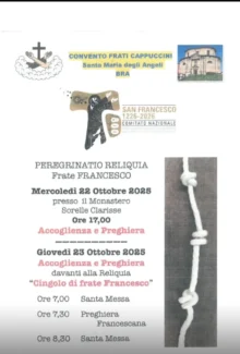 Bra accoglie le reliquie di San Francesco e invita alla preghiera con le Clarisse