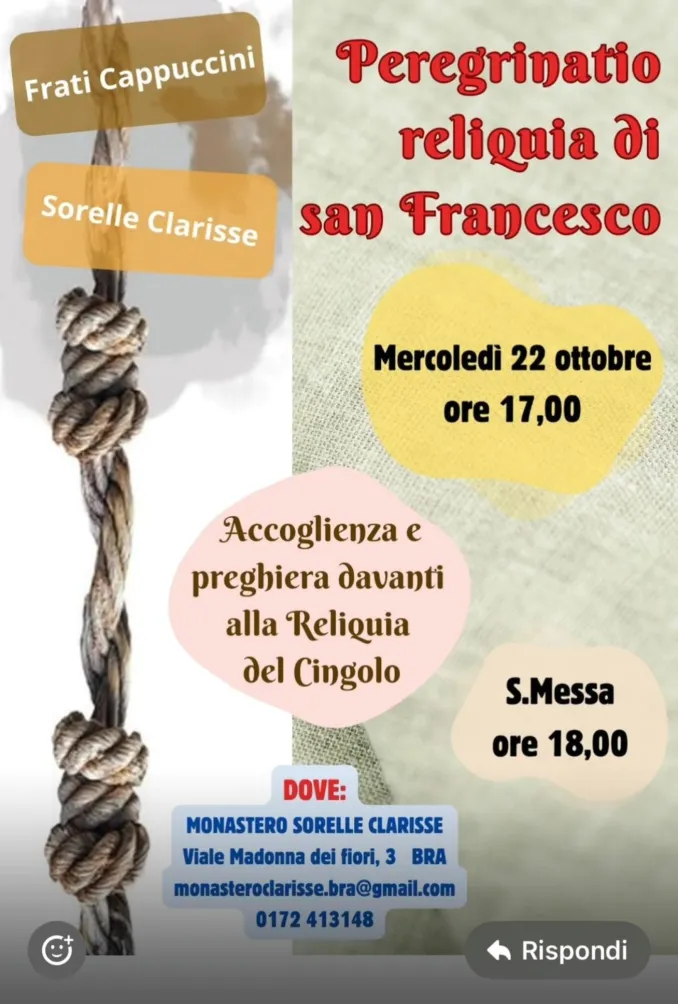 Bra accoglie le reliquie di San Francesco e invita alla preghiera con le Clarisse 1