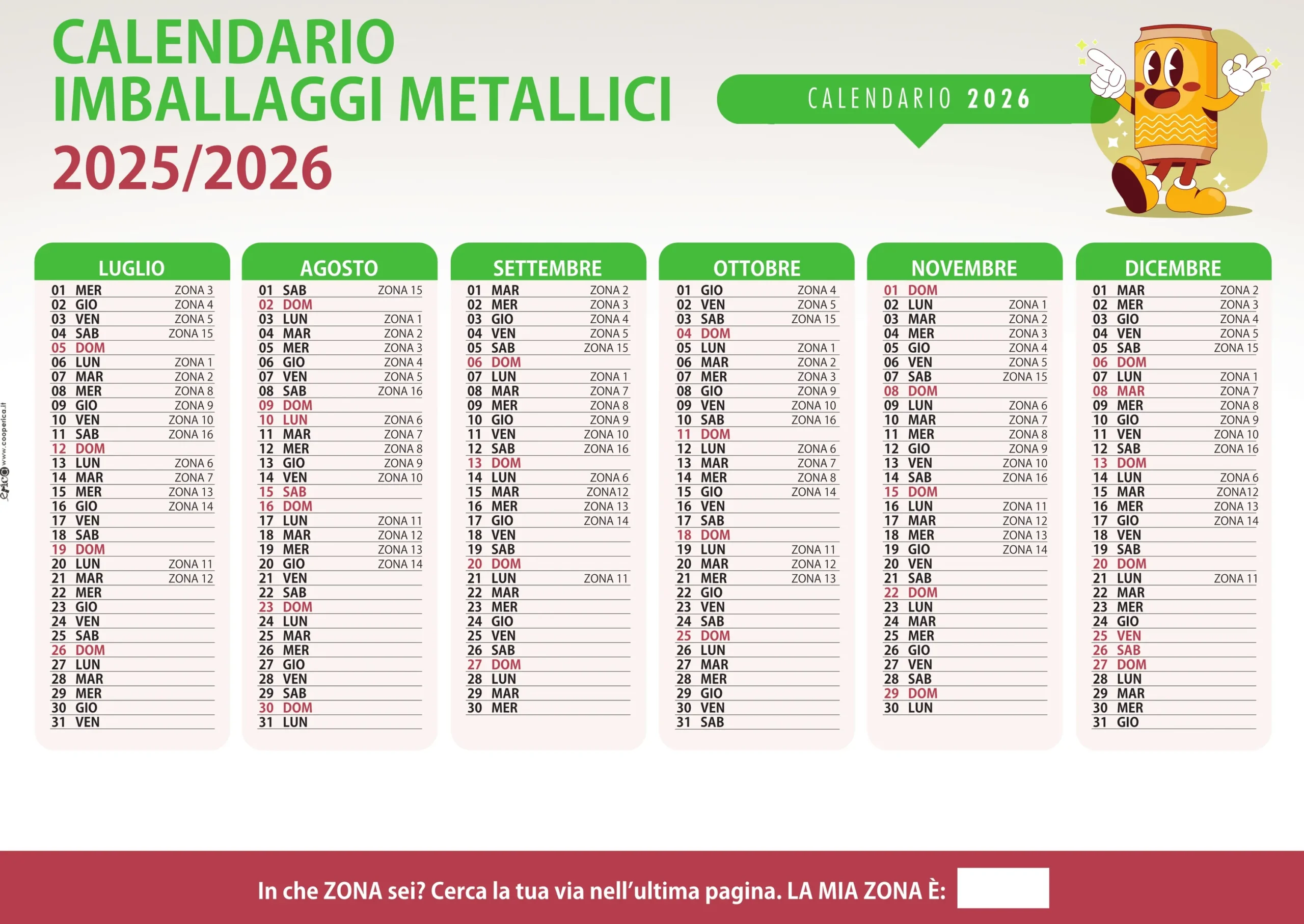 Alba: calendario 2025 e 2026 per la raccolta dei metalli 3