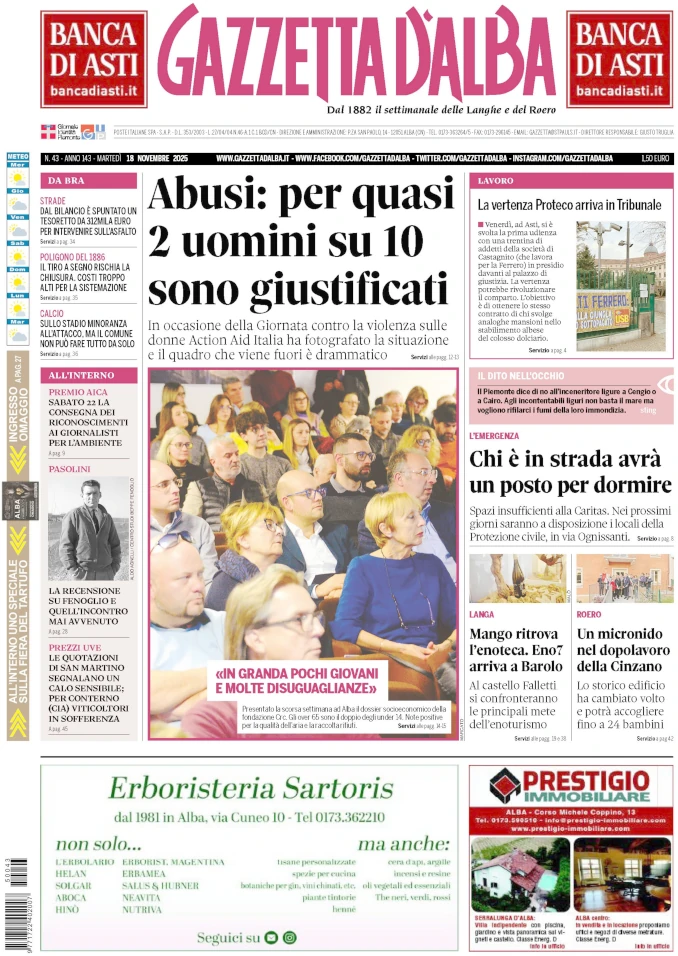 Gazzetta d'Alba / Le notizie principali del numero di martedì 18 novembre