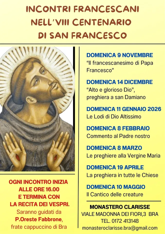 Incontri francescani nell'VIII centenario di san Francesco