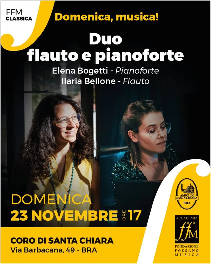 A Bra la domenica si trascorre con la musica: concerto per flauto e pianoforte