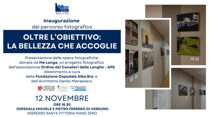 Le fotografie delle Langhe accolgono chi entra nell'ospedale di Verduno